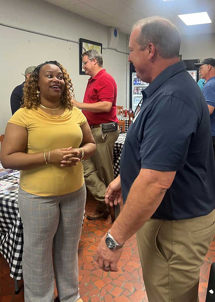 Jason talking to voters